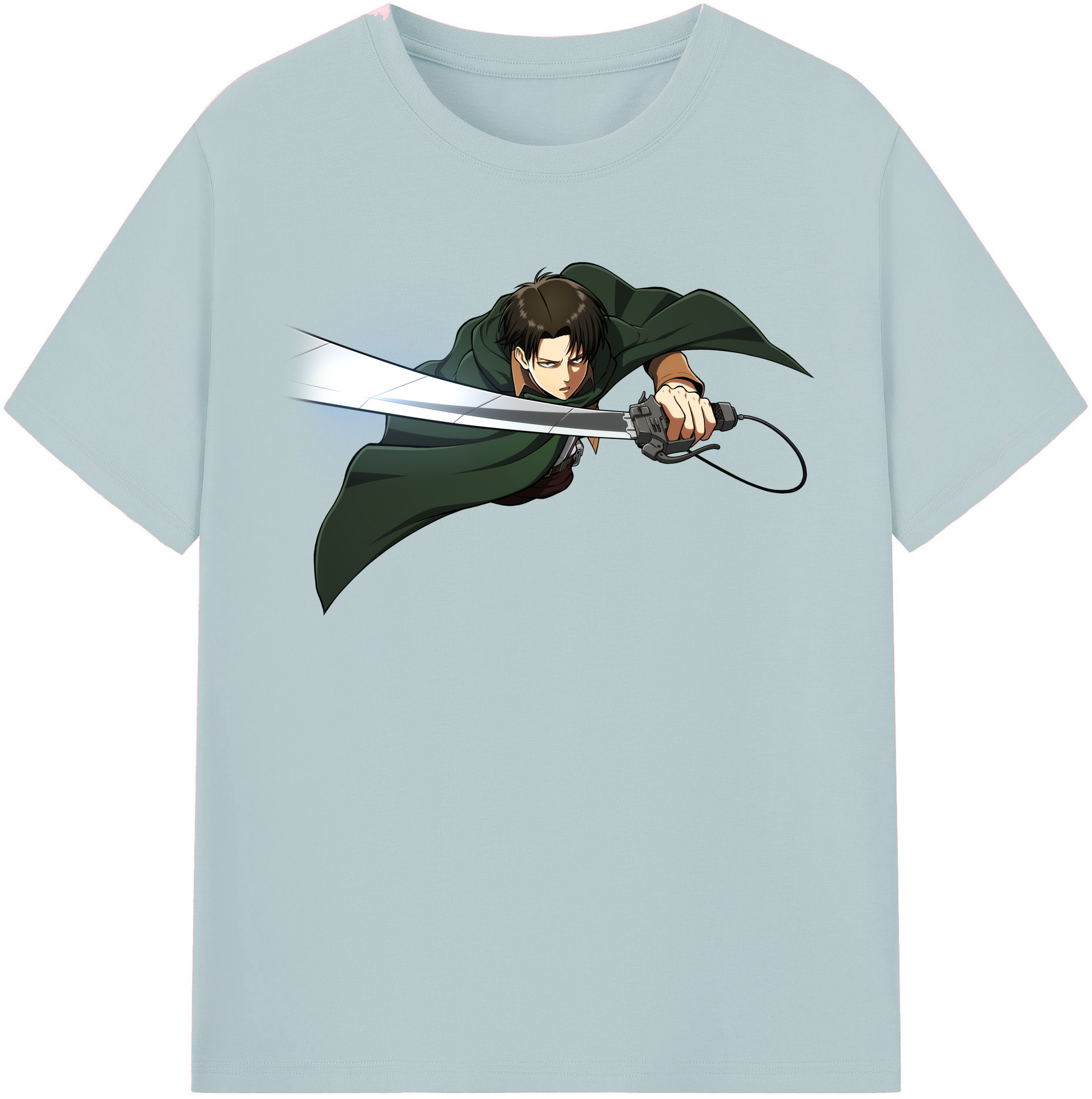 （画像用） 進撃の巨人 リヴァイ·アッカーマン Attack on Titan Levi Ackerman 綿100％半袖Tシャツ（フロントプリント）